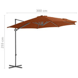 Cantilever Garden Parasol with Steel Pole Terracotta 300 cm 312313