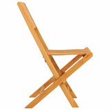 Folding Garden Chair Set of 8 Natural Teak Solid Teak Wood 3155066