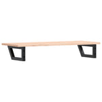 Basin Shelf Wall Mounted Steel and Solid Wood Oak 3302551
