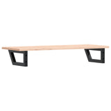 Basin Shelf Wall Mounted Steel and Solid Wood Oak 3302551