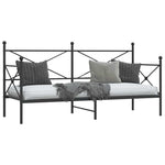 Day Bed without Mattress Black 80x200 cm Steel 4104666