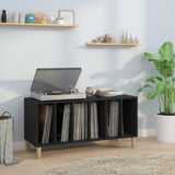 Record Cabinet Black Engineered wood, solid eucalyptus wood Medium 831974