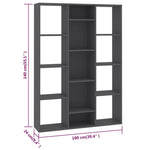 ZNTS Room Divider/Book Cabinet Grey 100x24x140 cm Engineered Wood 800443