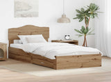 Bed Frame with Drawer Artisan Oak 100 x 200 cm Engineered Wood 3413237