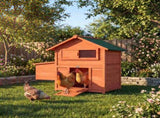 PawHut Chicken Coop, Wooden Hen House with Nesting Box, Pull-Out Tray, Sliding Window, Waterproof T3398P555003