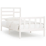 Bed Frame without Mattress White 100x200 cm Solid Wood Pine 3107604