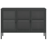 Sideboard Black 105x35x70 cm Glass and Steel 353002