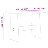 Dining Table with Bench REINE White Solid Wood Pine 327251
