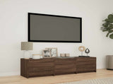 TV Cabinet with LED Brown Oak 140 x 34 x 40 cm Engineered Wood 3418707