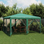 Party Tent with 8 Mesh Sidewalls Green 4x4 m HDPE 4010063