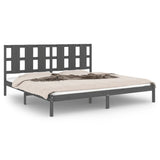 Bed Frame without Mattress Grey 200x200 cm Solid Wood Pine 3105622