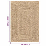 Rug ZIZUR Beige 120x170 cm Jute Look Indoor and Outdoor 4010394