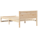 Bed Frame with Headboard Natural 80 x 200 cm Solid Pine Wood 873292