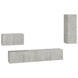 4 Piece TV Cabinet Set Concrete Grey Engineered Wood 3114337