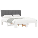 Bed Frame with Upholstered Headboard Light Grey 150 x 200 cm 877483