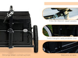 Steel Trailer for Bike, Bicycle Cargo Trailer with 65L Foldable Storage Box and Safe Reflectors, Max T3398P349477