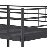 Bunk Bed without Mattress Black 90x190 cm Single Steel 42000321