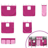 Kids'Loft Bed Frame with Curtains Black and Pink 100 x 190 cm 42020805