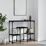 ZNTS Console Table Black 89.5x28x76 cm Engineered Wood 833383