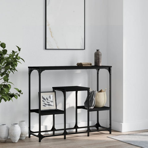 ZNTS Console Table Black 89.5x28x76 cm Engineered Wood 833383