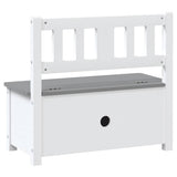 Children Storage Bench White and Grey 60x30x55 cm MDF 10407
