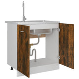 Sink Bottom Cabinet "Lyon" Smoked Oak 80x46x81,5 cm Engineered Wood 815564