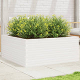 Garden Planter White 110x110x46 cm Solid Wood Pine 3282435