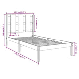 Bed Frame without Mattress White 75x190 cm Small Single Solid Wood 3105561