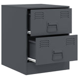 ZNTS Bedside Cabinets 2 pcs Anthracite 34.5x39x44 cm Steel 841624