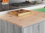 Garage Storage Cabinet Grey Sonoma 40x51x85 cm Solid Wood Pine 860567