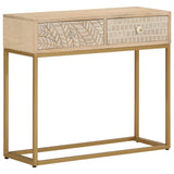 Console Table 90x30x76 cm Solid Wood Mango and Iron 372013