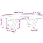 ZNTS Basin Shelf Wall Mounted Steel and Solid Wood Beech 3302326