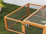 Wooden Rabbit Hutch Cage 6ft with Wire Mesh, Openable Roof, Play Space for Outdoor, Natural Wood T3398P350030