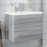 Bathroom Sink Cabinet with Built-in Basin Grey Sonoma 3278774