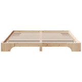 Bed Frame Natural 200 x 200 cm Solid Pine Wood 872848