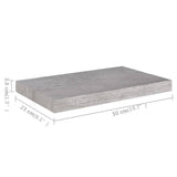Floating Wall Shelves 4 pcs Concrete Grey 50x23x3.8 cm MDF 326596