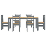 7 Piece Dining Set PANAMA Grey Solid Wood Pine 3345192