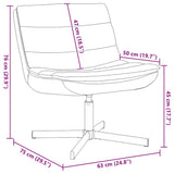 Swivel Chair Black 63 x 75 x 76 cm Shiny PU 42007346