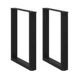 Dining Table Legs U-Shaped 2 pcs Black 60x cm Steel 4013180