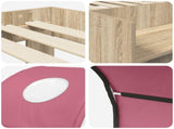 Bed with Tunnel 3 pcs Sonoma Oak and Pink Engineered Wood 3423506
