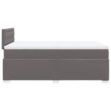 Box Spring Bed with Mattress Grey 120x190 cm Small Double Faux Leather 3288414