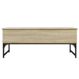 Coffee Table Sonoma Oak 100x50x40 cm Engineered Wood and Metal 845377