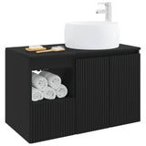 Bathroom Furniture Set 2 pcs Black Engineered Wood 3404095