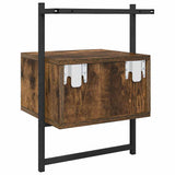 Bedside Cabinets Wall-mounted 2 pcs Smoked Oak 35x30x51 cm Engineered Wood 833448