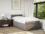 Box Spring Bed with Mattress Taupe 90x200 cm Fabric 3285789