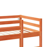 Loft Bed Frame without Mattress Wax Brown 75x190 cm Small Single Solid Wood Pine 3308576
