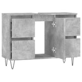 Bathroom Cabinet Concrete Grey 80x33x60 cm Engineered Wood 831656