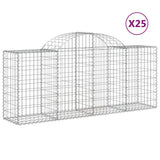 Arched Gabion Baskets 25 pcs 200x50x80/100 cm Galvanised Iron 3146315