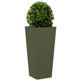 Garden Planters Olive Green 2 pcs 35x35x75 cm Steel 851087