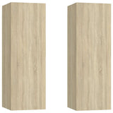 TV Cabinets 2 pcs Sonoma Oak 30.5x30x90 cm Engineered Wood 803351